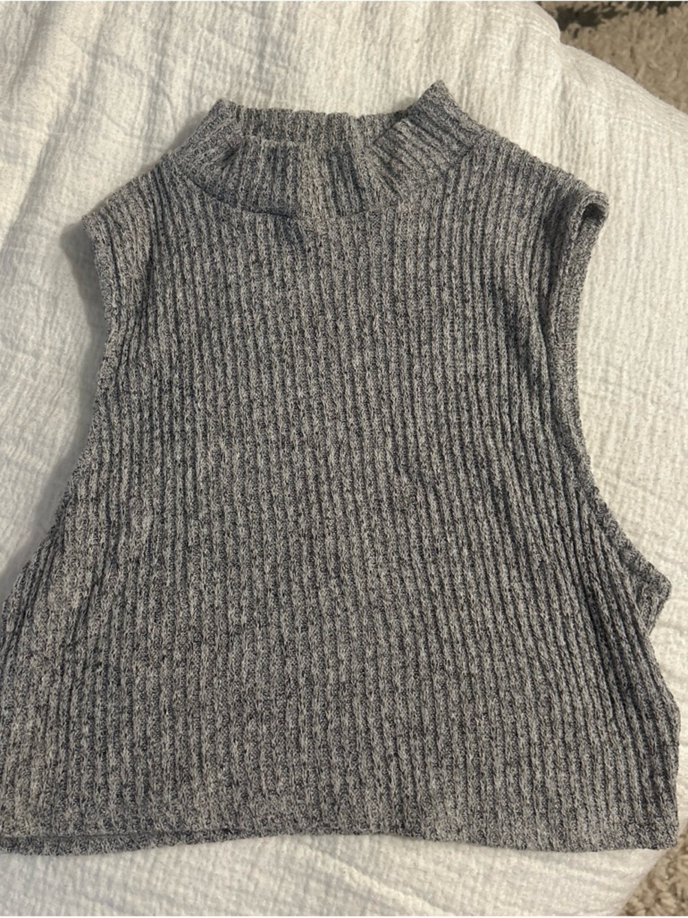 silence + noise Heather Gray Ribbed Knit Sleeveless Top